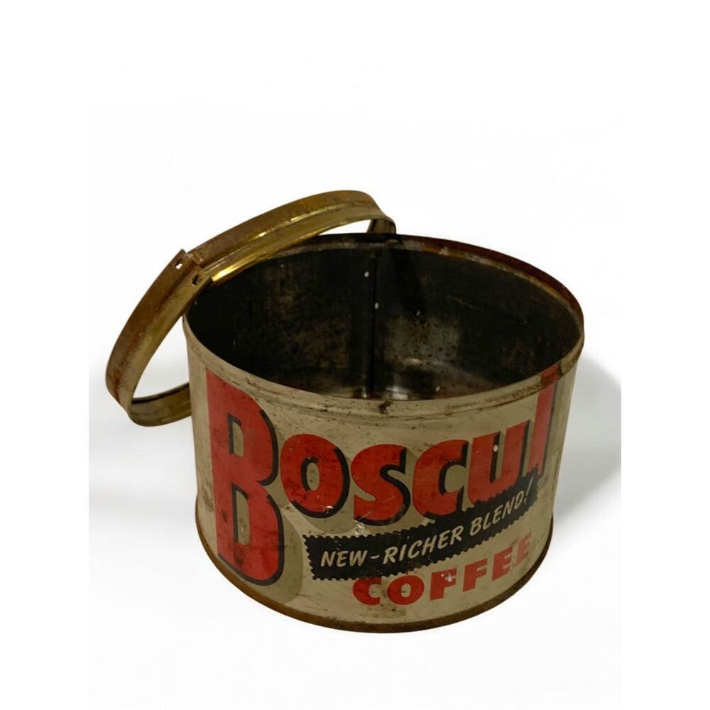 1947 Boscul Coffee Can Tin No Lid Camden NJ 1 Pound